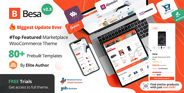 Besa v2.3.8 – Elementor Marketplace WooCommerce Theme