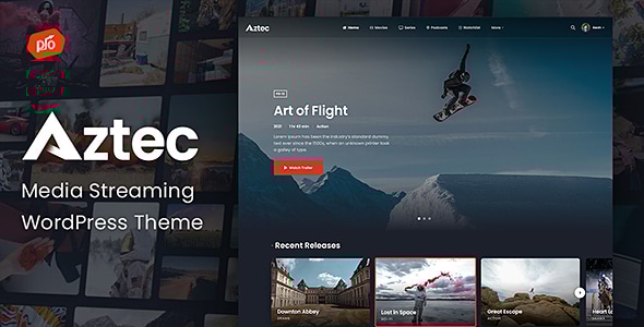 Aztec Video Streaming WordPress Theme with Membership